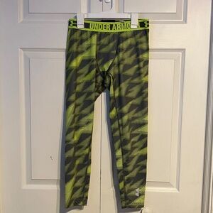 Under Armour Kids Neon Green Patterned Leggings